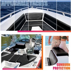 Marine Vinyl Faux Leather Fabric Waterproof Upholstery Black