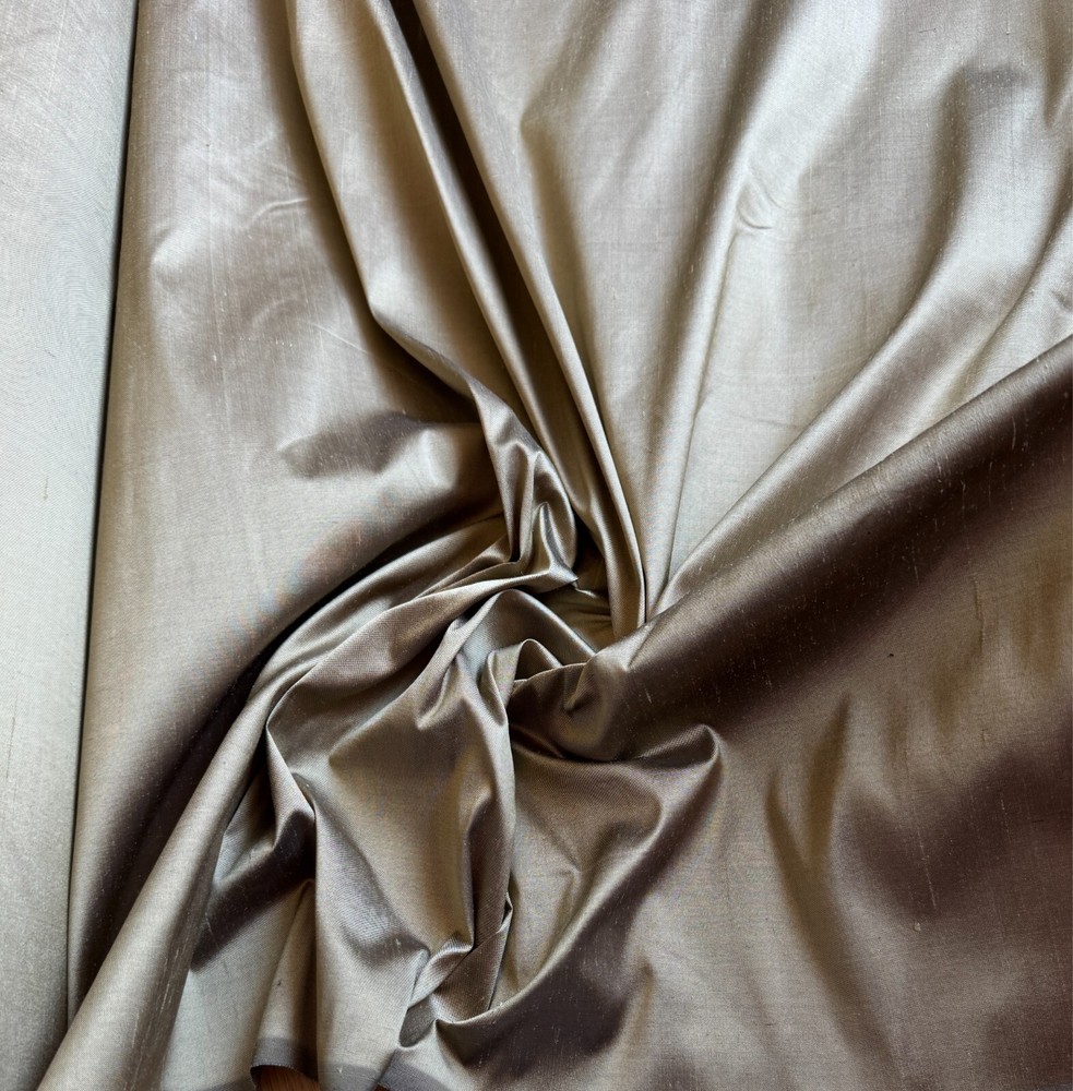Golden Brown 100% Silk DUPIONI Fabric