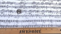 Vintage Black White Sheet Music Musical Notes Novelty Cotton Quilt Fabric