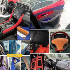 Self Adhesive Faux Suede Fabric Wrap Film Sticker Stretch DIY Car Interior Craft