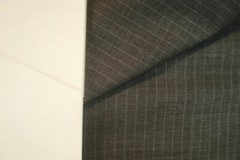 2.38 yds Luxury WOOL FABRIC Super 120s Suiting 7 oz Gray Stripe 86″ BTP