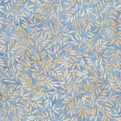 Wilmington Batiks Del Mar Bamboo Leaves Blue/Orange 100% Quilt Cotton Fabric BTY