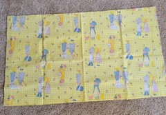 RARE VINTAGE HOLLY HOBBIE FABRIC WINDOW CURTAIN PANELS 44″X 25.5″