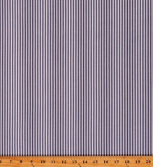 Cotton Blend Shirting Yarn Dyed White Blue 1/8″ Stripes Fabric by Yard D144.05