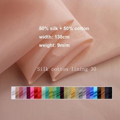 55” Wide By Yard Solid White Natural Silk Cotton Fabric Mulberry Silk Lining