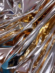 Rose Gold 54″ Wide Upholstery Chrome Mirror Reflective Vinyl Fabric By The Yard