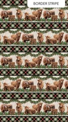 Cotton Highland Heart Highland Cow Christmas Holly Fabric Print by Yard D605.02