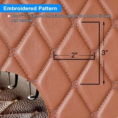 59″ W Vinyl Faux Leather Fabric Car Upholstery Home DIY Quilted 1/3/5 Yard Brown