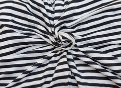 Black Off White 1/4″ Stripes Modal Spandex Fabric Jersey Knit By the Yard 6/16