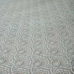 Teal & Cream Jacquard Weaved Fabric by the Yard, 54 inch width Blue Silk Fabric