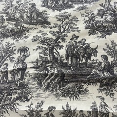 7 Yards Waverly “Country Life” BLACK/Cream French Toule Fabric 55” Wide