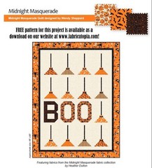 P&B Textiles – Midnight Masquerade – Allover Vintage Halloween – Orange, BTY
