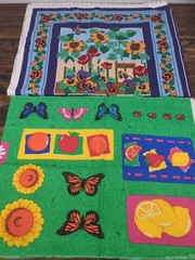 Lot of Fabric, flowers, butterflies and fruit, multicolor, 13oz