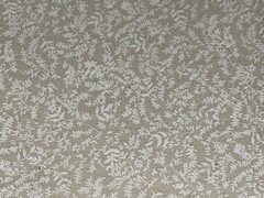 By 1/2 Yd White Branches on Creamy Tan Muslin Tone on Tone Blender Cotton Fabric