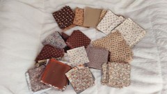 FABRIC PIECES CUT AND READY TO STITCH BROWN COLORS 2 SIZES 4 1/2 AND 5 1/2 IN