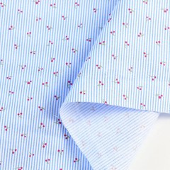 150x50cm Cherry Stripe Breathable Cotton Fabrics for DIY Sewing Summer Clothing