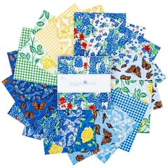 Friendship Florals Riley Blake 5″ Stacker 100% Cotton Precut Squares
