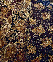 Florals & Paisley Metallic Accent Pre Quilted Double Sided Fabric Tradition BTHY
