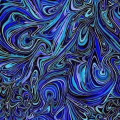 BTY TT Escapade Marble Metallic Indigo Print 100% Cotton Quilt Fabric Yard