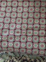 Green Red White Check Plaid Geometric Medallion Fabric 1.80yds