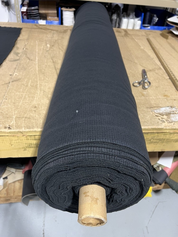 Charcoal Black POLARTEC Power Grid FR Flame Resistant Fleece Fabric