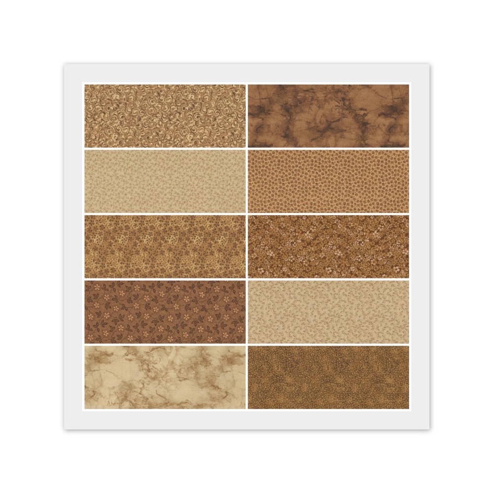 Brown Camel Golden CHARM PACK: 40) 5″ x 5″ Squares, 100% Cotton Fabric