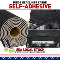 Self-Adhesive 3mm Suede Fabric 19″x78″ Car Headliner Roof Ceiling Repair W/Tools