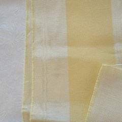 VTG Moire Wood Grain & Striped Yellow Fabric Cotton Synthetic Blend 71×48