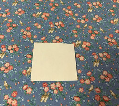 Vtg Allover Floral Print Fabric With Birds Cranston VIP Print Pink Tan Blue BTY