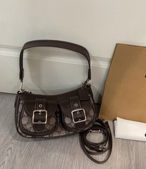 Ashton Bag In Signature Jacquard CBJ00 Silver/Oak/Maple new