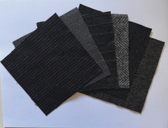 New Colors! Hand Dyed Wool -appliqué/rug/hook (6) 4.5″ Charm Sq; Ares & Aegis