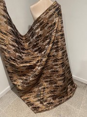 Rust Gold Black Metallic Brocade Fabric 58” Width Sold By The Yard