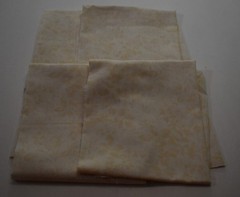 4 piece FQ fabric lot CREAM TAN LEAF FLORAL low volume blender background calico