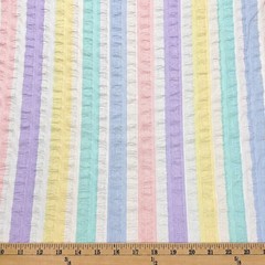 Seersucker Plisse’ Pucker Stripes Striped Cotton Fabric By the Yard (D447.24)