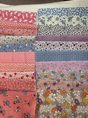 Lot 20 Cotton Fabric Scraps 30s Repro 9″ x 21″ Aunt grace purple pink