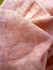 Pink/White Yarn Dyed Two Tone 100% Flax Linen Fabric 57” Wide Light-Med Weight