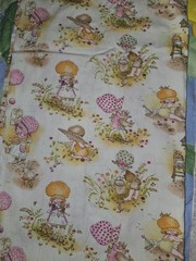 VTG J Manes Lot Of 3 HOLLY HOBBIE HTF Fabric Pieces Various Sizes Read