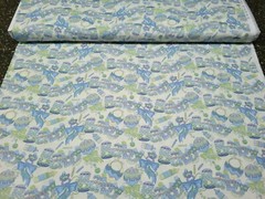 Baby Sprinkles BTY Nicole Tamarin Quilting Treasures Green Blue on Yellow