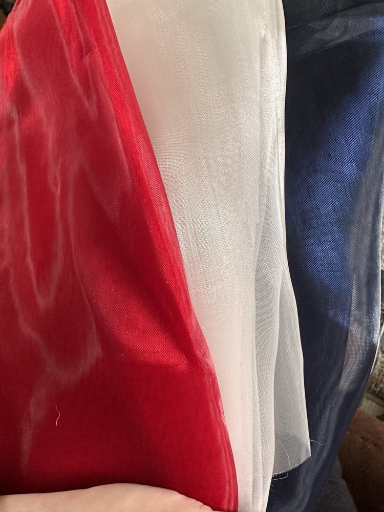Red White And Blue Organza sheer polyester 58″ wide Fabric Crafting Sewing
