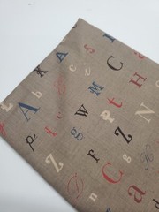 French General La Petite Ecole Moda Letters Taupe Gray Sew Quilt FAT QUARTER