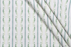 Waverly Regency Stripe Green Clover Vine Drapery Upholstery Fabric by the Yard