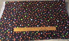 3 Yards x 44″Quilt Fabric Halloween Purple Green Orange black Red Polk DOTS