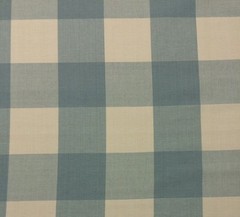 BALLARD DESIGNS BUFFALO CHECK SPA BLUE CREAM CHECKER MULTIUSE FABRIC BY THE YARD