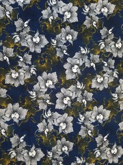 Navy floral Printed spandex stretchable Fabric wrinkle resistant 60” W Sold BTY