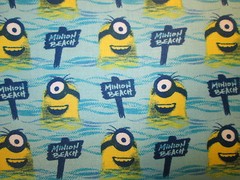 MINIONS ALL NATURAL BEACH MASK MINION DESPICIBLE ME BLUE COTTON FABRIC FQ