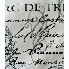 Richloom Dumas Remnant 1/3 Yard by 54″ Black Off-White French Words All Cotton