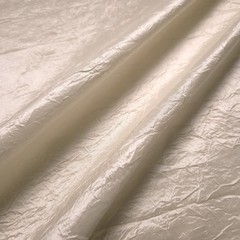 Ivory Crinkle Taffeta Fabric 58″ By The Yard Lightweight Airy Shimmer
