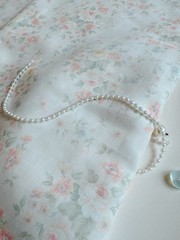 3 yds (16.5” width) romantic roses plain double gauze cotton fabric 260456 A02