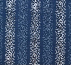White Blue Floral Fabric TIMELESS Stripes Quilters Cotton 3 Continuous Yards