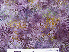 BTY Deco Shells BATIK Swirls Purple Plum Grey Gold Quilting Cotton Fabric